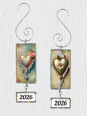 Double-Sided Distressed Hearts Pendant