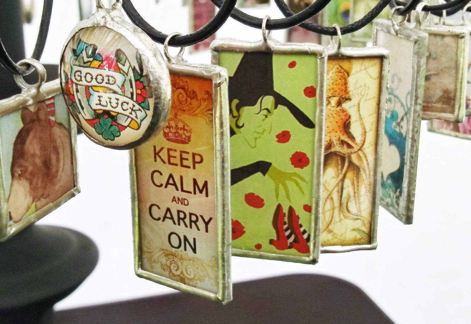 Reversible Soldered Glass Pendants