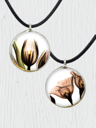 Double-Sided Flower X-ray Pendant