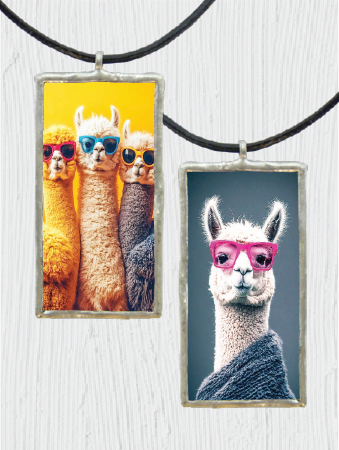 Double-Sided Cool Llamas Pendant