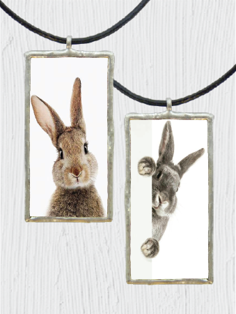 Double-Sided Rabbit Peek-a-boo Pendant