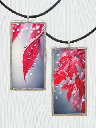 Double-Sided Red Leaf Pendant