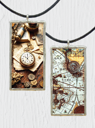 Double-Sided Compass Traveler Pendant