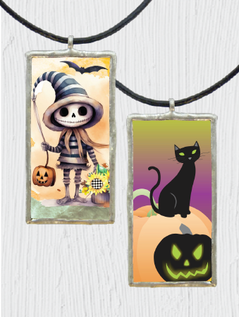 Double-Sided Whimsical Scarecrow Pendant