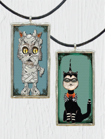 Double-Sided Cat Mummy Pendant