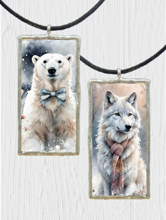 Double-Sided Winter Wildlife Pendant