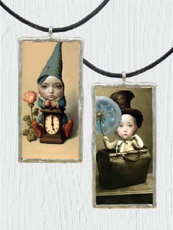 Double-Sided Curious Characters Pendant