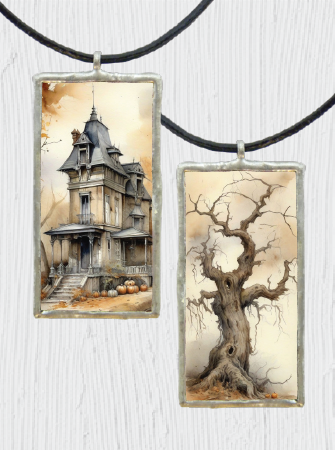 Double-Sided Haunted Harvest Pendant