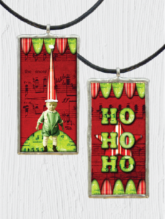 Double-Sided HO HO HO Pendant