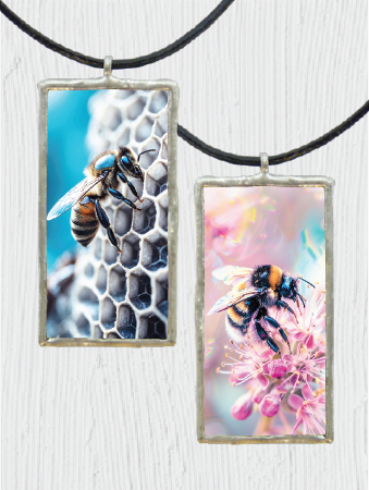 Double-Sided Save the Bees Pendant