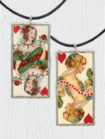 Double-Sided Queen of Hearts Pendant