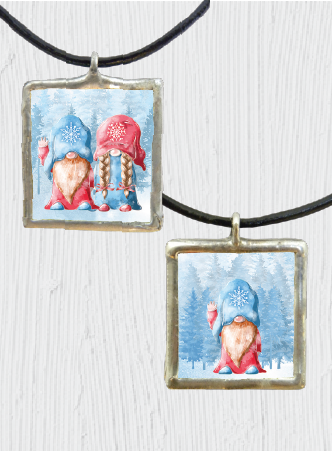 Double-sided Winter Gnome Pendant