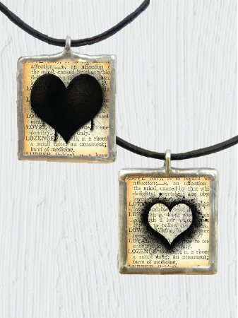 Double-sided Black Heart Pendant